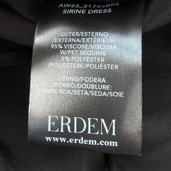 NWT Erdem Sirine Sequin Midi Dress in Bronze & Black Sz. US 8 - Picture 8 of 8